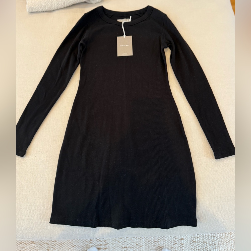 Everlane Ribbed Black Dress